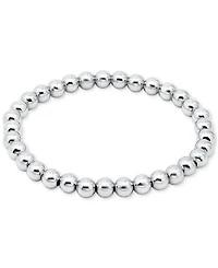 Giani Bernini Polished Beaded Stretch Bracelet (6mm) in 18k Gold over Sterling Silver, Exclusively at Macy's