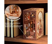Cutebee Diy Book Nook Kit, Bookshelf Insert Decor Diy Miniature Music House Dollhouse Kit for Adults and Teens, Booknook Model Build Creativity Gift K