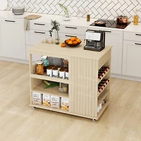 Streamdale Rolling Kitchen Island Cart with Storage