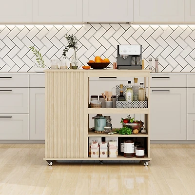 Streamdale Rolling Kitchen Island Cart with Storage
