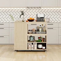 Streamdale Rolling Kitchen Island Cart with Storage