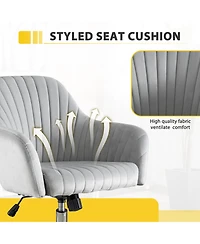 Boyel Living Velvet Accent Chair Modern Home Office Leisure Chair with Adjustable Height and Casters