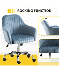 Boyel Living Velvet Accent Chair Modern Home Office Leisure with Adjustable Height and Casters