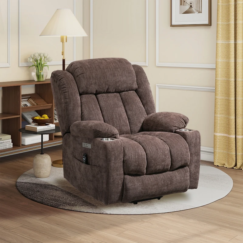 Up to 350 Lbs Power Lift Recliner Chair Heavy Duty Motion Mechanism with 8-Point Vibration Massage and Lumbar Heating