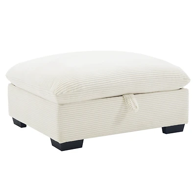Streamdale Furniture Corduroy Fabric Ottomans Footrest to Combine with 2 Seater Sofa, 3 Seater Sofa and 4 Seater Sofa, Beige Corduroy