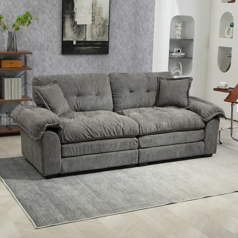 Streamdale Chenille Sofa with Pillows & Memory Foam