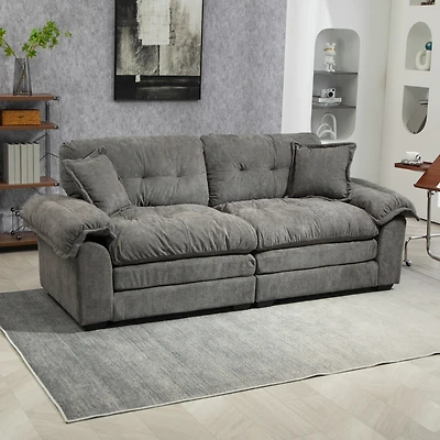 Streamdale Chenille Sofa with Pillows & Memory Foam
