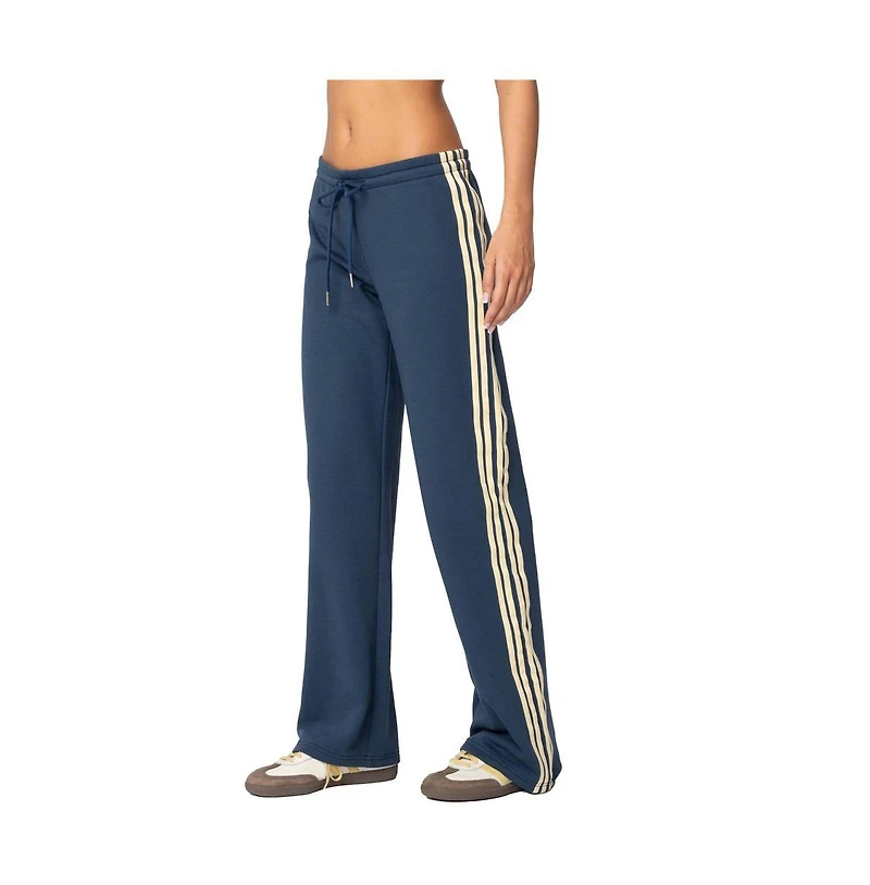 Edikted Womens Averie Contrast Striped Sweatpants