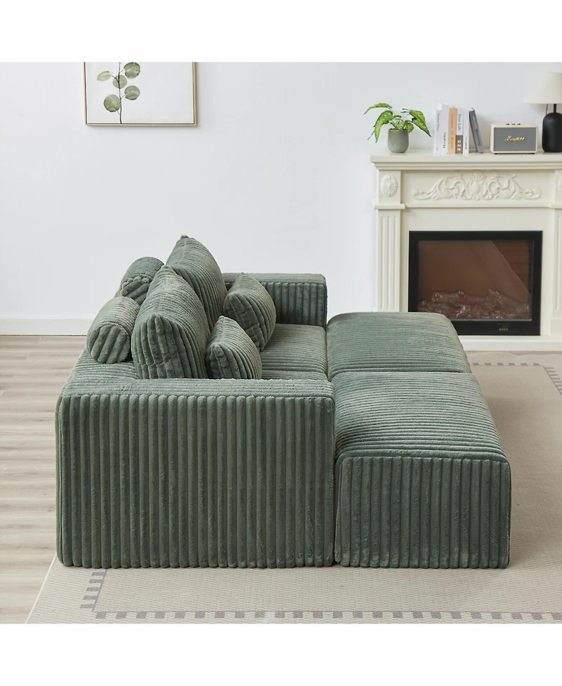 Streamdale Oversized Plush Sectional Lounge, Removable Footstools