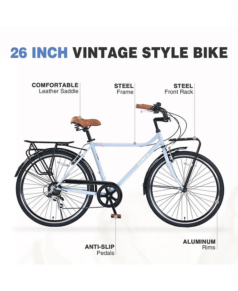 Streamdale 7-Speed Vintage Commuter Bike (26")