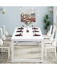 Tribesigns 78.7"x39.4" Dining Table, Industrial Kitchen Table for 8-10 Person, Rectangular Dinner Table for Dining Room Kitchen Living Room, with Heav