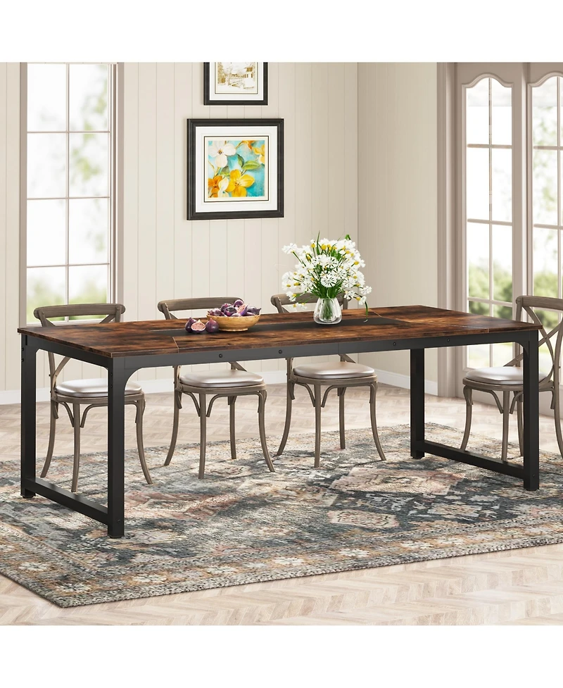 Tribesigns 71"x35.4" Dining Table, Industrial Kitchen Table for 6-8 Person, Rectangular Dinner Table for Dining Room Kitchen Living Room, with Heavy D