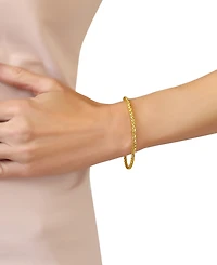 Rounded Box Link Chain Bracelet in 14k Gold