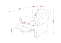 Modern Tufted Push Back Armchair Technical Leather Chair, Adjustable Single Sofa Chair with Sturdy Wood Legs for Bedroom, Living Room, Small Space(Col