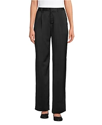 Lands' End Women's Satin Elastic Back Wide Leg Pants