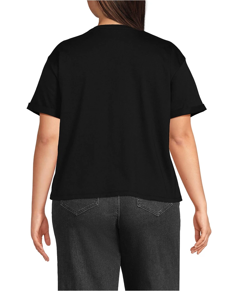Lands' End Plus Oversized Supima Short Sleeve Crew Neck T-Shirt