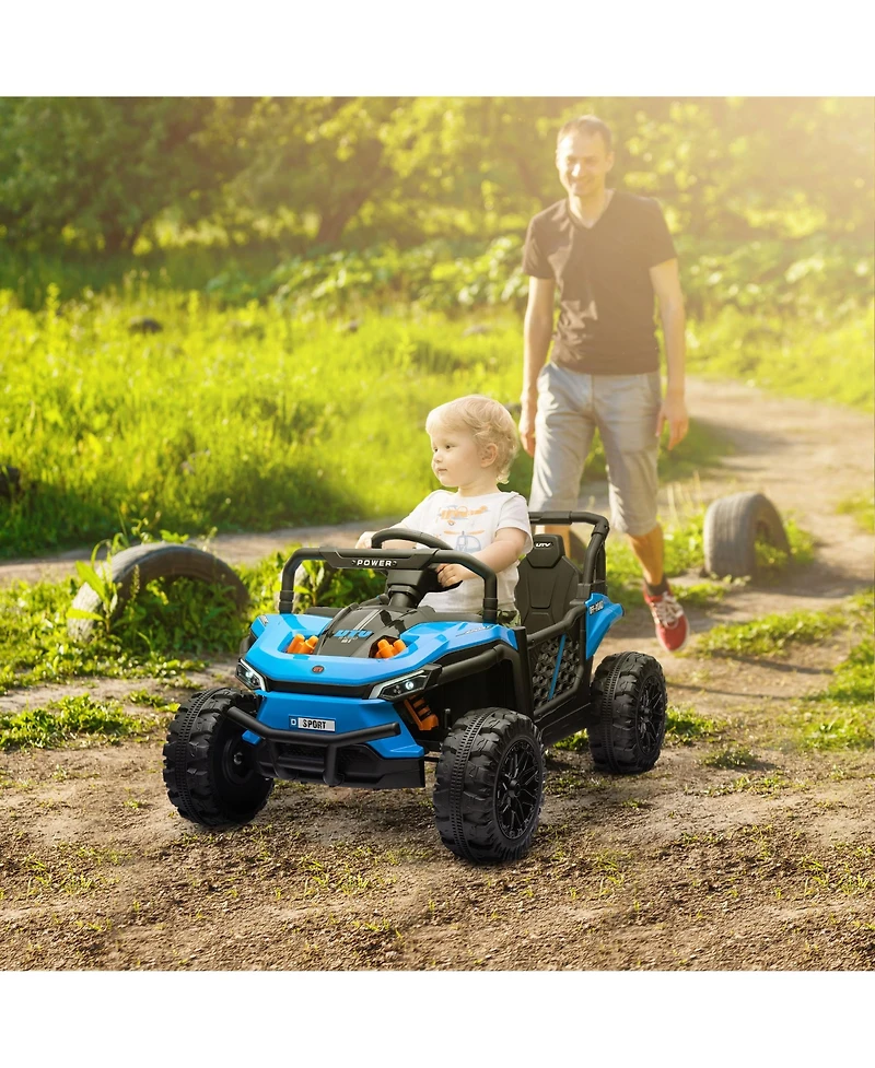 Qaba 12V Ride On Truck Utv Toy with 4-Wheel Suspension, Remote