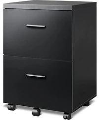 2 Drawer Wood File Cabinet, Mobile Lateral Filing Cabinet with Storage, Letter Legal Size