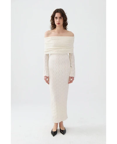 Nocturne Women's Off the Shoulder Layered Design Dress