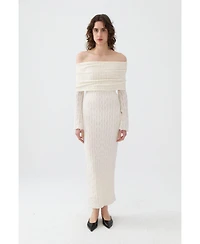 Nocturne Women's Off the Shoulder Layered Design Dress