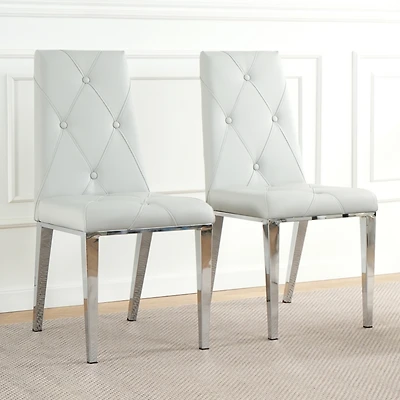 Streamdale Modern Light Grey Dining Chair (Set of 2)