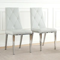 Streamdale Modern Light Grey Dining Chair (Set of 2)
