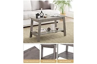 gaomon Coffee Table, 31.49'' Small Living Room Tables, 2-Tier Rustic Coffee Table for Living Room, Modern Farmhouse Style Rectangular Wood Table for O