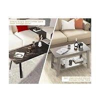 gaomon Coffee Table, 31.49'' Small Living Room Tables, 2-Tier Rustic Coffee Table for Living Room, Modern Farmhouse Style Rectangular Wood Table for O