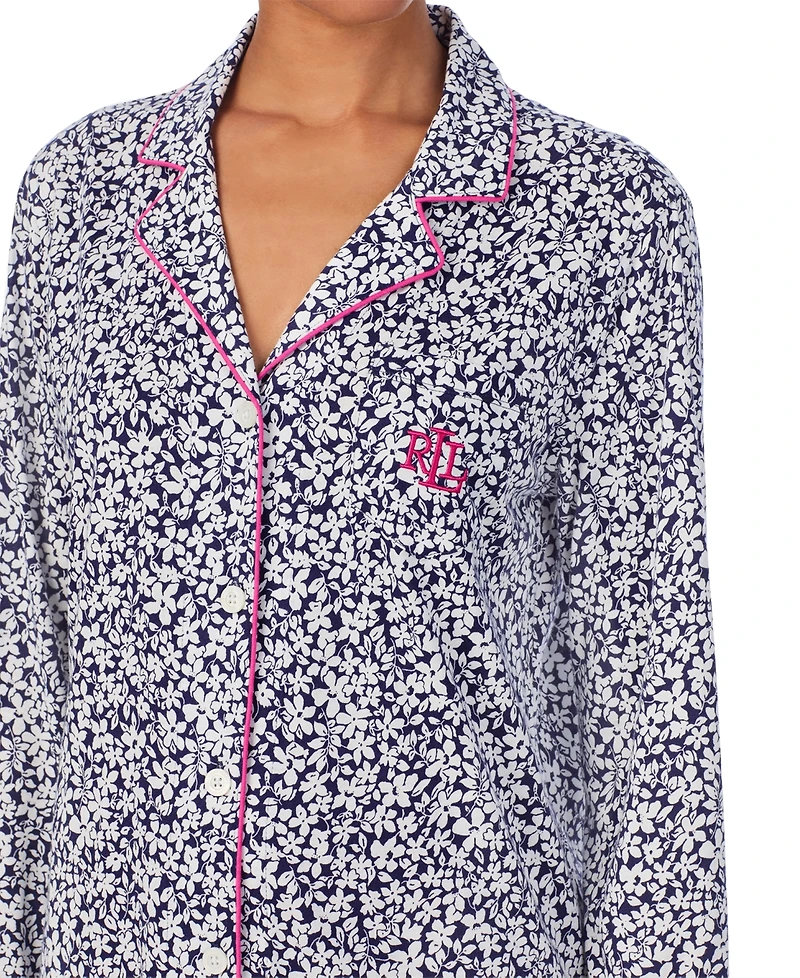 Lauren Ralph Lauren Women's Notched-Collar Sleepshirt