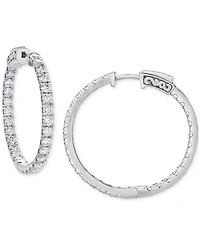 Diamond In & Out Hoop Earrings (3 ct. t.w.) in 14k White Gold