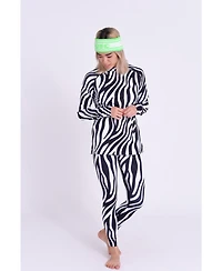 Oosc Clothing Women's Baselayer Top - Hotel California Zebra Print