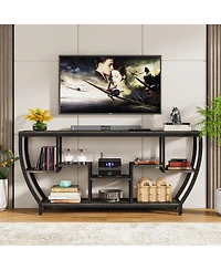 Tribesigns Rustic Console Table with Storage and Shelves,70.9 Inch Long Industrial Entryway Tv Stand