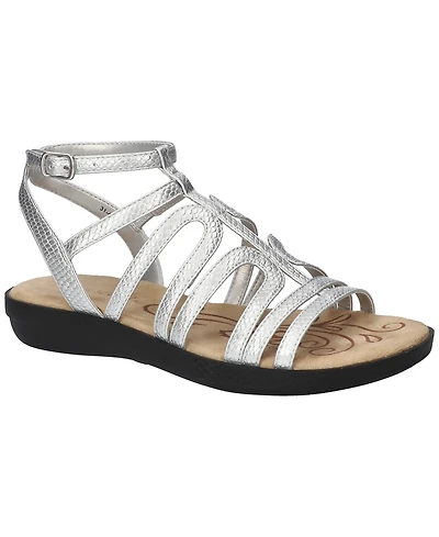 Easy Street Women's Daylily Gladiator Buckle Flat Sandals