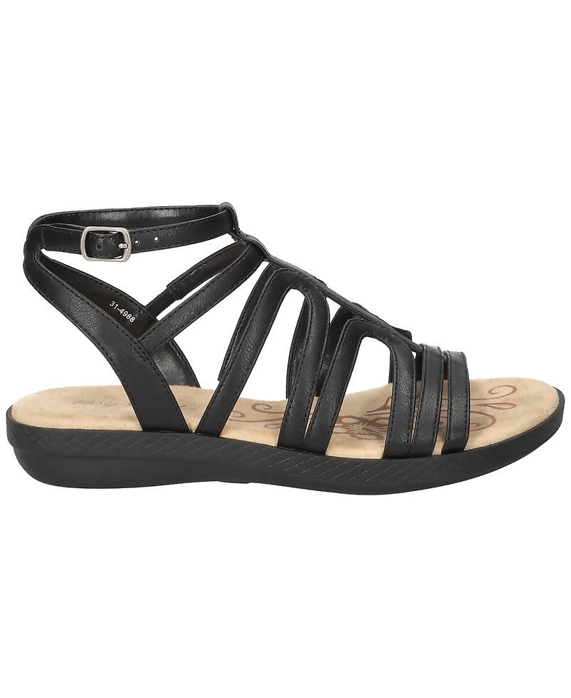 Easy Street Women's Daylily Gladiator Buckle Flat Sandals