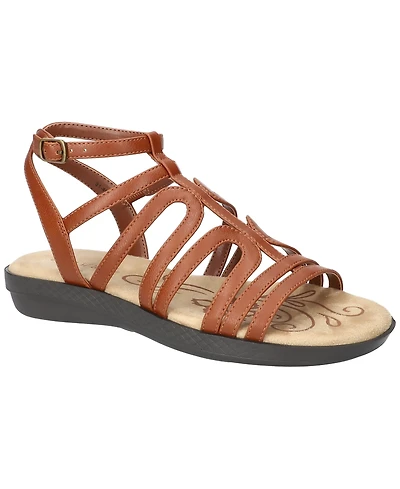 Easy Street Women's Daylily Gladiator Buckle Flat Sandals