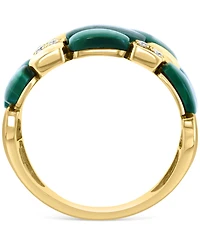 Effy Malachite & Diamond (1/5 ct. t.w.) Triple Row Statement Ring in 14k Gold