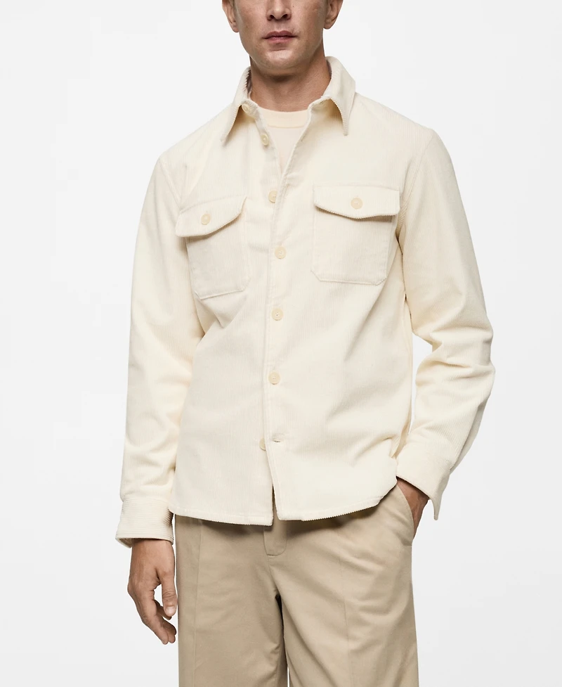 Mango Men's Corduroy Pockets Overshirt
