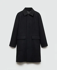 Mango Men's Pocketed Wool Coat