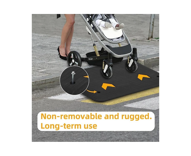 gaomon Rubber Threshold Ramp, 3.5" Rise Wheelchair Ramp Doorway, Recycled Rubber Power Curb Ramp Rated 33000 Lbs Load Capacity