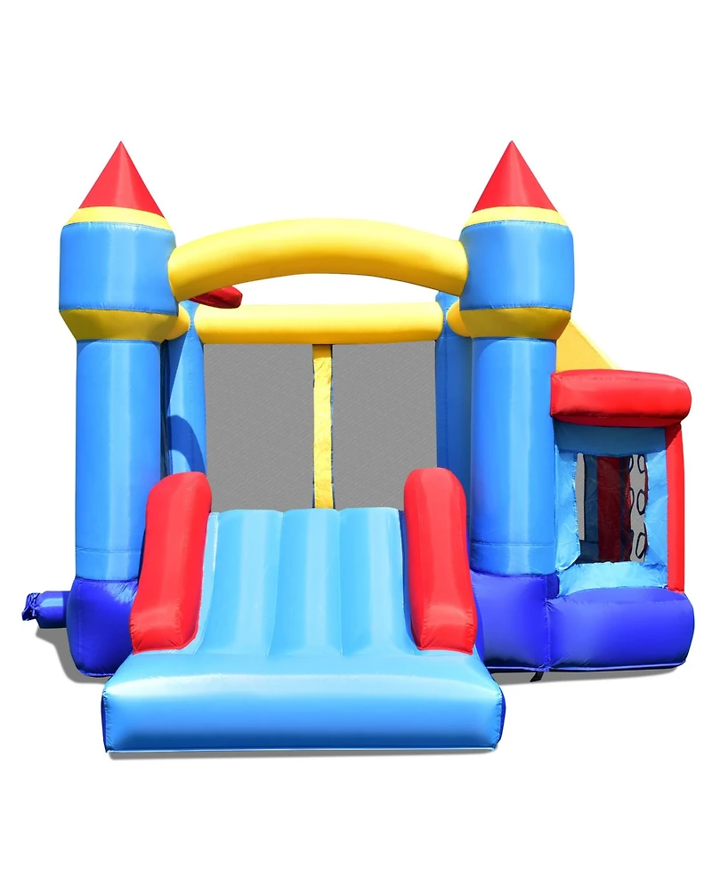 Gymax Inflatable Bounce House Castle Slide Bouncer Kids without Blower