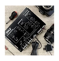 Pyle 3-Way Electronic Crossover - Remote Subwoofer Control, High/Low-Pass, 6-Channel Output, Black (PLXR3B)