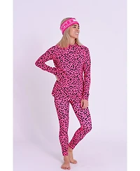 Oosc Women's Baselayer Top - Hotel California Pink Leopard