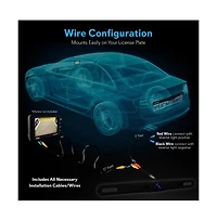 Pyle License Plate Car Rearview Backup Camera - Waterproof, 170° Viewing Angle, Built-In Distance Lines, Ip-68 (PLCM18BC)