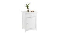 Slickblue Single Door Bedside Cabinet with Drawer Compact Nightstand for Bedroom Storage Solutions