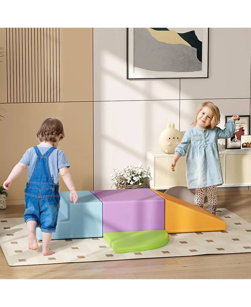 Qaba 4-Piece Kids Crawl and Climb Activity Play Set, Assorted
