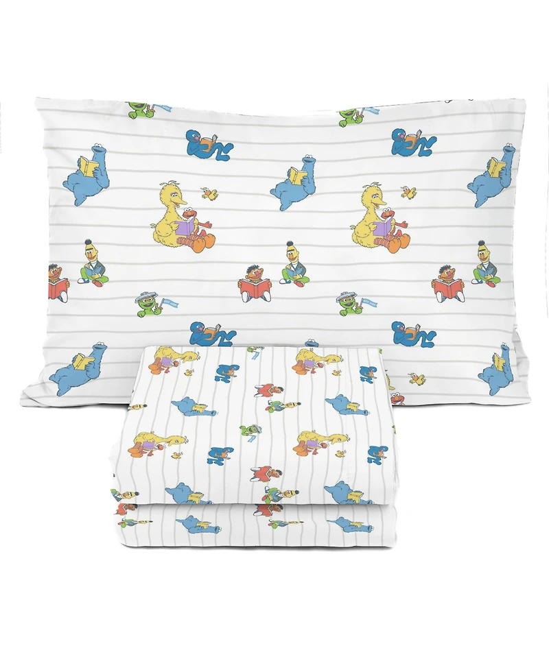 Saturday Park Sesame Street 100% Organic Cotton Kids Twin Sheet Set