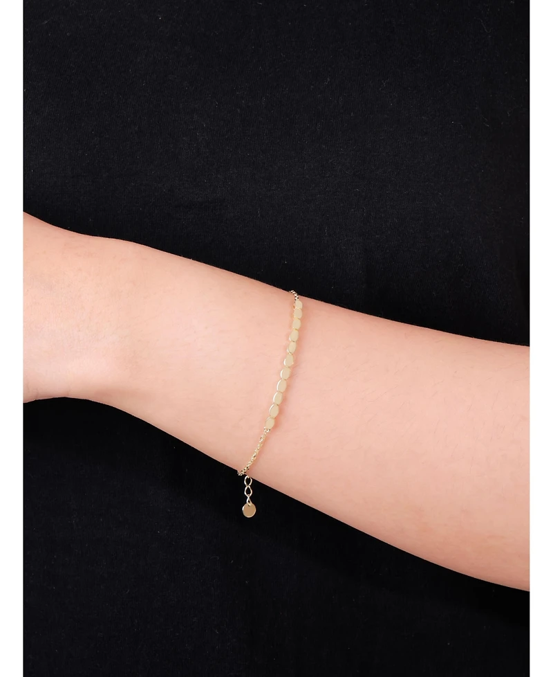 Devata Hexagon Link Chain Bracelet in 14K Gold, 6.5 in adj to 7.5 in, approx. 3.1 grams
