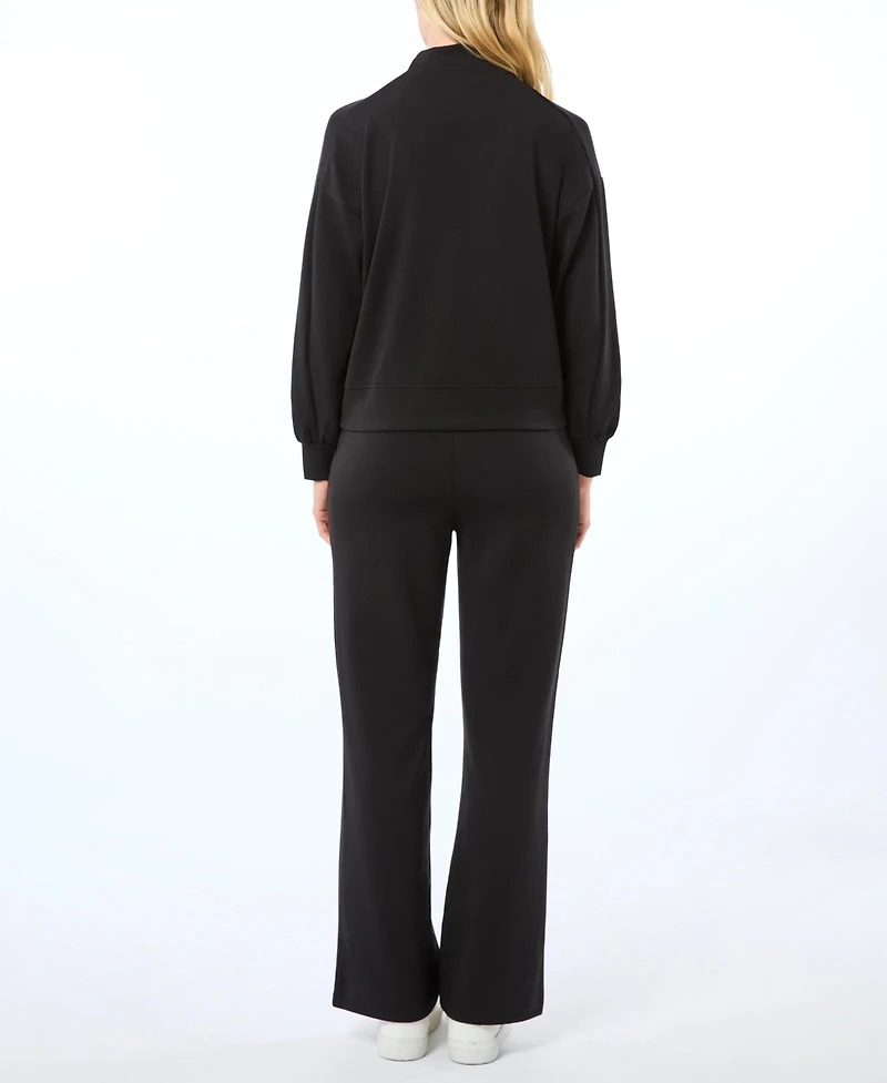 Cable & Gauge Women's Yummy Mock Neck Sweatshirt and Pant Matching Set