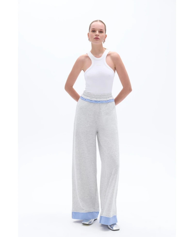 Nocturne Women's Mid Rise Pants with Garni Details