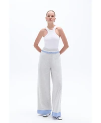 Nocturne Women's Mid Rise Pants with Garni Details